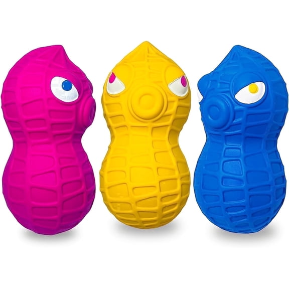 HOLYSTEED Latex Squeaky Dog Toys for Small Dogs Mini Breeds, Soft Safe Interactive Chew Toy for Puppy, Rubber Fetch Balls with Squeaker