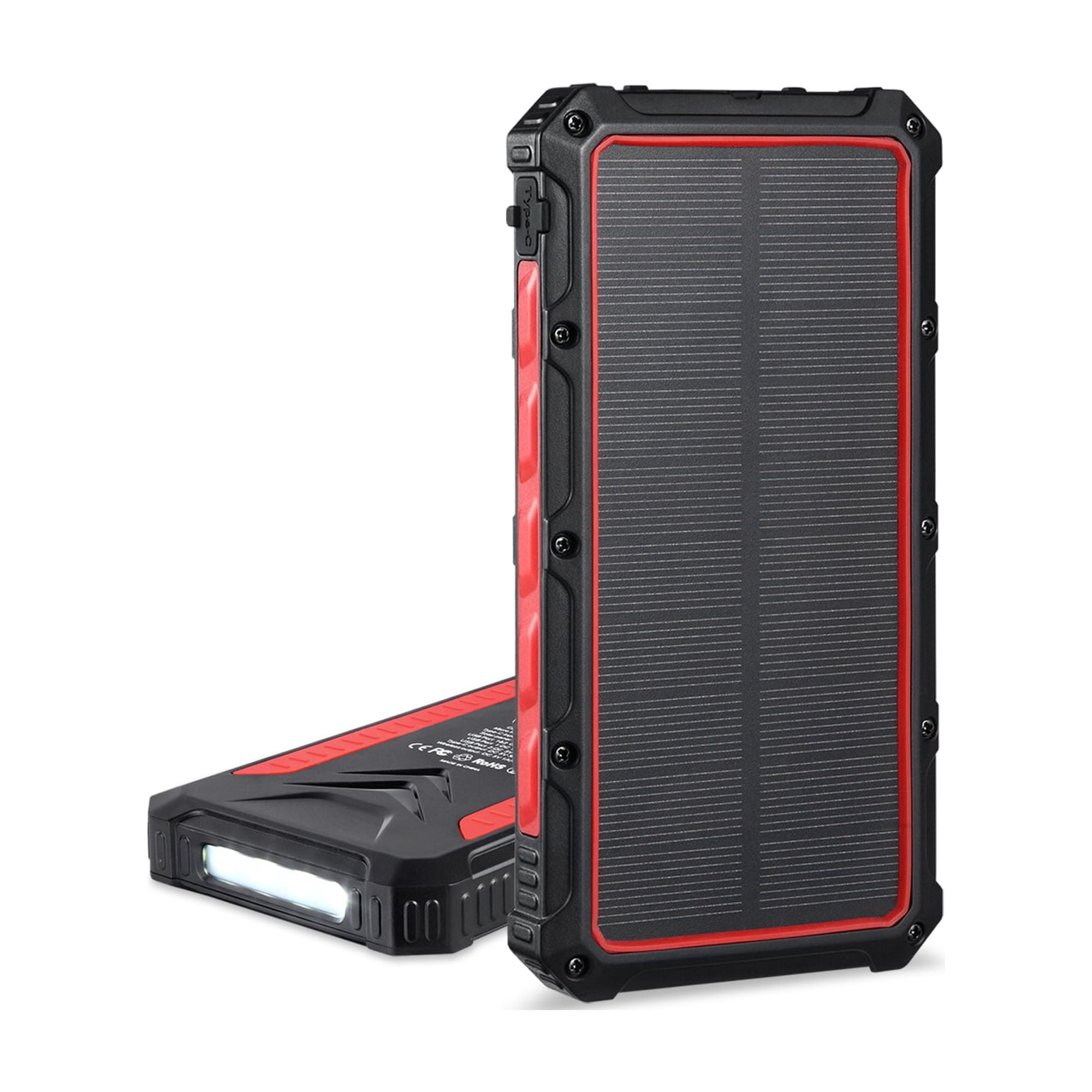HOM Solar Power Bank for Apple iPhone and Android - Dual USB and Wireless Outputs - Charge Up to 3 Devices Simultaneously (16000mAh)