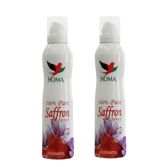 HOMA 100% Pure Saffron Spray, Premium Liquid Extract for Cooking and Baking, Natural Culinary Food Spray, 6 fl oz per Bottle, 2-Pack