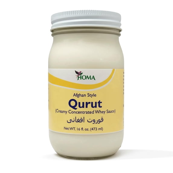 HOMA Afghan Style Qurut, Creamy Concentrated Whey Sauce, Traditional Protein-Rich Dairy Condiment, 16 Fl Oz