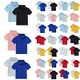 thumbnail image 1 of HOMADLES 2-Pack Boys School Uniform Short Sleeve Shirt Summer Lapel Lightweight Tee Boys Pique Polo Shirt Button Closure A Light Blue 3 T, 1 of 10