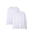 thumbnail image 1 of HOMADLES 2 Piece Mens Crewneck Sweatshirt Plus Size Solid Stretch Soft Lightweight Pullover Shirt Casual Mens Long Sleeve T Shirt for Men Outdoor Fashion Sweatshirt, White, 1 of 6