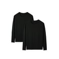 thumbnail image 1 of HOMADLES 2 Piece Mens T Shirt Long Sleeve Shirts for Men Plus Size Roundneck Solid Tops Stretch Soft Casual Lightweight Mens Basic Tee, Black, 1 of 6