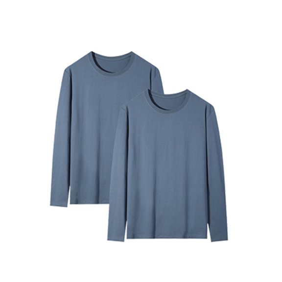 HOMADLES 2 Piece Set Mens Crewneck Sweatshirt Plus Size Solid Stretch Soft Lightweight Pullover Shirt Casual Mens Long Sleeve T Shirt for Men Outdoor Fashion Sweatshirt, Blue