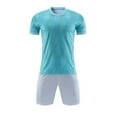 thumbnail image 1 of HOMADLES 2PC Gym Outfits for Teen Boys Crewneck Breathablle Tee and Athletic Shorts Outfits Light Blue 6 T, 1 of 4