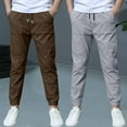 thumbnail image 1 of HOMADLES 2Pc Boys Joggers Pants for Teens Boys Linen Athletic Hiking Breathable Stretch Casual Sweatpants Pants Gray 11 T, 1 of 9