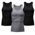 thumbnail image 1 of HOMADLES 3PC Tank Tops for Men Crewneck Gym Elastic Slim Fit Stretch Summer Sleeveless Tops Navy 3XL, 1 of 6