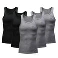 thumbnail image 1 of HOMADLES 5PC Tank Tops for Men Crewneck Gym Elastic Slim Fit Stretch Summer Sleeveless Tops Gray M, 1 of 6