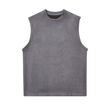 HOMADLES Tank Tops for Men Clearance Roundneck Elastic Sleeveless Summer Tank Tops Gray 2XL