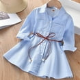 thumbnail image 1 of HOMADLES Big Girls Long Sleeve Dress Fall Fashion Long Dress Girls Sundresses Crewneck Soft Layered Princess Dress Light Blue 7-8T, 1 of 4
