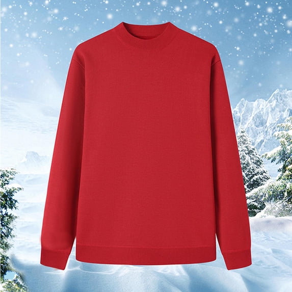 HOMADLES Big and Tall Sweaters for Men Long Sleeve Shirt Men Kint Thicken Crewneck Sweatshirts for Men Fall Sweaters Fall Sweaters Red