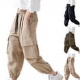 thumbnail image 1 of HOMADLES Boys Baggy Cargo Pants 14-16 Elastic Waist Quick Dry Hiking Trousers Relaxed Fit Summer Lightweight Sweatpants Green Size 12 Years, 1 of 6