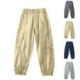 thumbnail image 1 of HOMADLES Boys Baggy Cargo Pants Elastic Waist Quick Dry Hiking Trousers Loose Fit Summer Solid Casual Pants Gray Size 10 Years, 1 of 7
