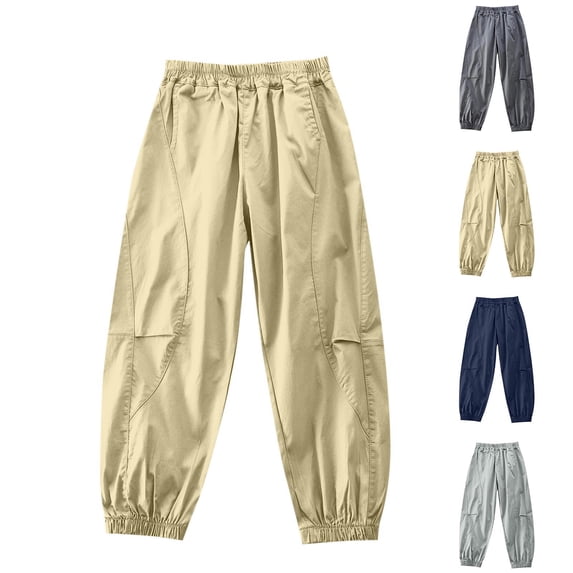 HOMADLES Boys Baggy Cargo Pants Elastic Waist Quick Dry Hiking Trousers Loose Fit Summer Solid Casual Pants Navy Size 4 Years