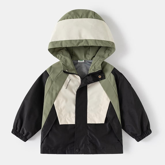 HOMADLES Boys Coats Jackets Windbreaker Long Sleeve Casual Hoodies Coat for Kids Outerwear Hood Jacket Army Green 2 T