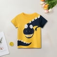 thumbnail image 1 of HOMADLES Boys Graphic T Shirts 1-10 Years, Crewneck Stretch Soft Short Sleeve Shirt Casual Boys Summer Loose Tops Yellow 4T, 1 of 3