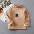 thumbnail image 1 of HOMADLES Boys Long Sleeve Fleece Lined Shirt Graphic Tee Solid Casual Winter Warm Children Outdoor Hiking Pullover Shirt Clasic Shirt Coffee 4 T, 1 of 3