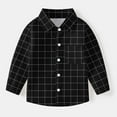 thumbnail image 1 of HOMADLES Boys Long Sleeve Shirts School Uniform Button Down Dress Shirt Campus Style, Uniform Shirt Black 3 T, 1 of 7