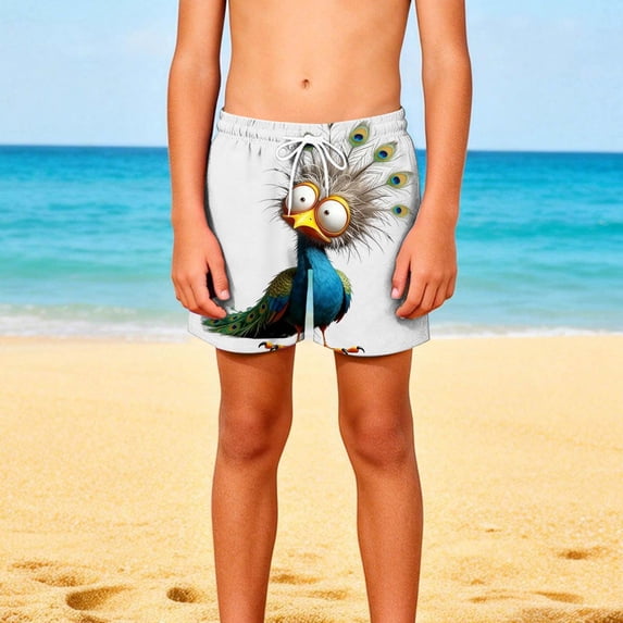 HOMADLES Boys Performance Shorts (5-14), Boys Beach Shorts Elastic Waist Quick Dry Summer Shorts Outdoor Casual Short Pants White 11 T