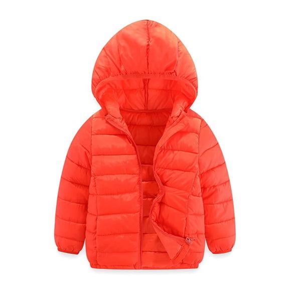 HOMADLES Boys Puffer Jacket Winter Thermal Parka Coat for Boys Lightweight Fashion Zip Jacket Outwear Orange 5-6T