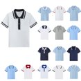 thumbnail image 1 of HOMADLES Boys School Uniform Shirt Summer Solid Lightweight Pullover Tops Button Closure Fashion Skirt Dark Blue 3-4 T, 1 of 6