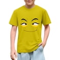 thumbnail image 1 of HOMADLES Boys Short Sleeve T Shirt Cotton Crewneck Lightweight T Shirt for Boys Graphic Tees, Yellow 5-6 T, 1 of 6