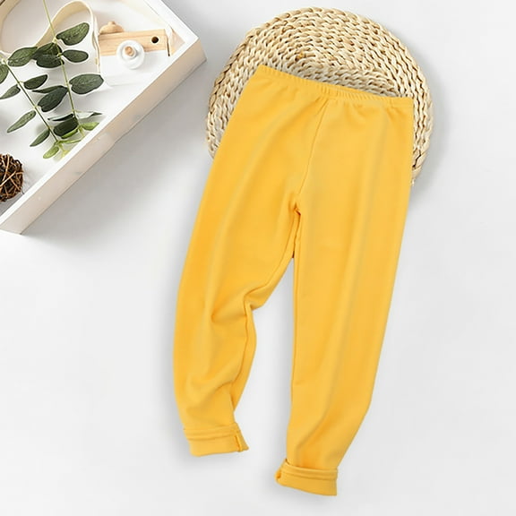 HOMADLES Boys Sweatpants Elastic Waist Pants with Pockets Boy Cargo Pants Outdoor Athletic Jogger Pants Yellow 5 T