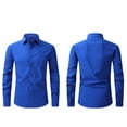thumbnail image 1 of HOMADLES Button Down Shirts for Men Lapel Button Solid Casual Soft Pocket Button Shirts Blue S, 1 of 5