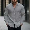 thumbnail image 1 of HOMADLES Button Down Shirts for Men Lapel Button Solid Casual Soft Pocket Button Shirts Gray S, 1 of 5