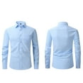 thumbnail image 1 of HOMADLES Button Down Shirts for Men Lapel Button Solid Casual Soft Pocket Button Shirts Light Blue M, 1 of 5