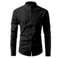 thumbnail image 1 of HOMADLES Button Down Shirts for Men Long Sleeve Collar Loose Formal Dress Shirt Button Down Shirts Black XL, 1 of 3