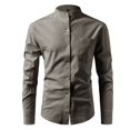 thumbnail image 1 of HOMADLES Button Down Shirts for Men Long Sleeve Collar Loose Formal Dress Shirt Button Down Shirts Green M, 1 of 3