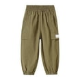 thumbnail image 1 of HOMADLES Cargo Pants for Girls Elastic Waist Parachute Baggy Lightweight Wide Leg Jogger Trousers Army Green 7-8T, 1 of 2