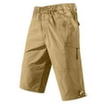 thumbnail image 1 of HOMADLES Cargo Shorts for Men Elastic Waist Summer Straight Leg Solid Rib Drawstring, Cargo Short Khaki 2XL, 1 of 8