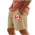 thumbnail image 1 of HOMADLES Cargo Shorts for Men Linen Quick Dry Elastic Waist Summer Straight Leg Soft Rib Drawstring, Cargo Short Khaki L, 1 of 4