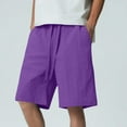 thumbnail image 1 of HOMADLES Cargo Shorts for Men Elastic Waist Straight Leg Breathable Summer Zipper Pocket Rib Drawstring, Cargo Short Purple L, 1 of 5
