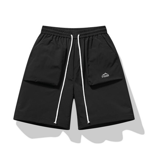 HOMADLES Cargo Shorts for Men Straight Leg Multiple Pockets Elastic Waist Summer Casual, Cargo Short Black 4XL