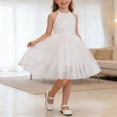 thumbnail image 1 of HOMADLES Girl Dresses for Girls for Weddings, Girls Summer Sundress Girls Casual Dress Solid Ruffle Dresses Tiered Layed Pageant Dress Sundress White XL, 1 of 8