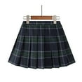thumbnail image 1 of HOMADLES Girl's Pleated Hem Skirt, Elastic Waist Stretch Soft Skirt A-line Skirts with Lining Girls Skirt Plaid Print School Uniform Skirt Green 14 T, 1 of 3