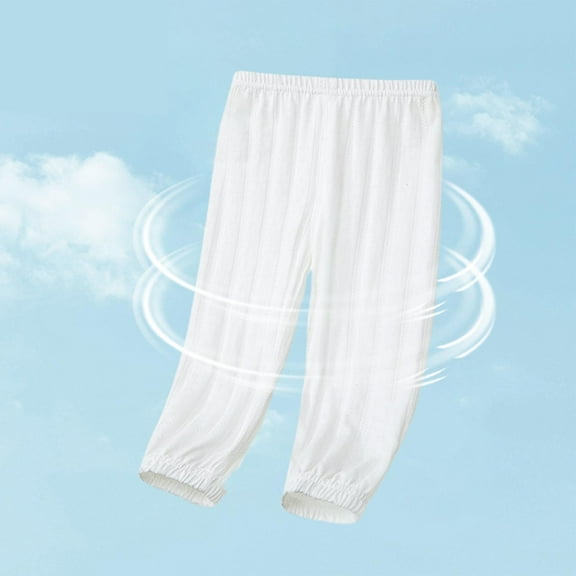 HOMADLES Girls Casual Pants for Girls Elastic Waist Stretch Comfortable Breathable Jogger Pants White 5 T