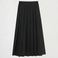 thumbnail image 1 of HOMADLES Girls Casual Skirts, Elastic High Waist Pleated Layered A Line Long Skirts Fashion School Uniform Skirt Black S, 1 of 3