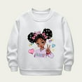 thumbnail image 1 of HOMADLES Girls Long Sleeve Soft Sweatshirt Loose Fleece Lined Crewneck Solid T Shirt for Girls, Fashion Tee White 5-6T, 1 of 5