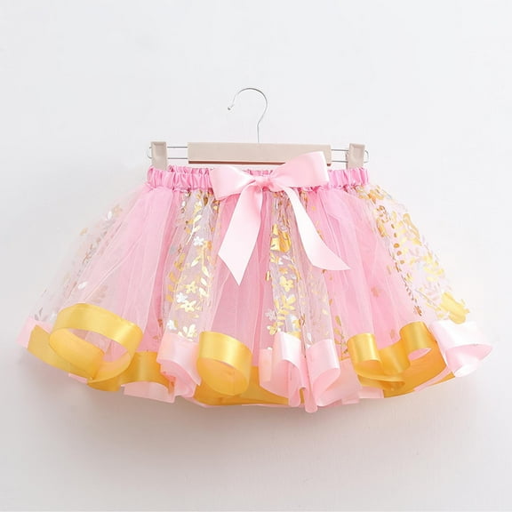 HOMADLES Girls Pleated Skirt High Waist A Line Mini Skorts Bow Multicolor Lightweight Princess Party Skirt for Girls Pink 3 T