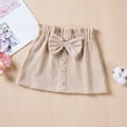 thumbnail image 1 of HOMADLES Girls School Skirt High Waist A Line Mini Skorts Single Buttons Bow Solid Skirt Girls School Uniform Skirt Khaki 5-6 T, 1 of 7