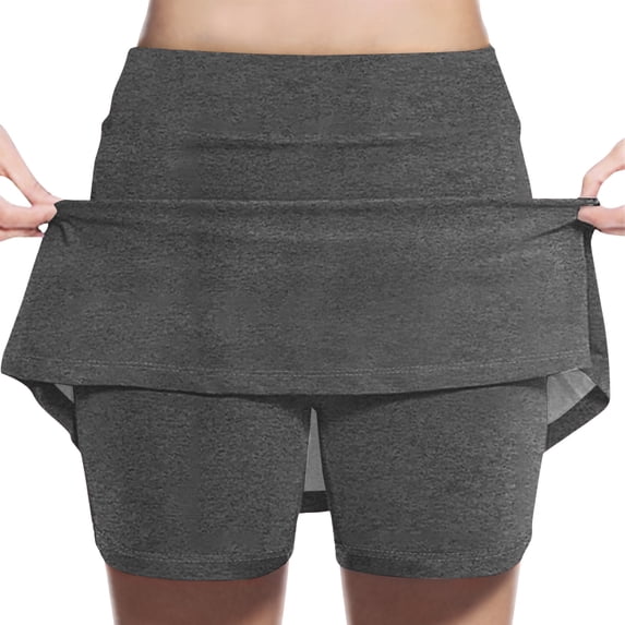 HOMADLES Girls Tennis Skirt Girls' Leisure Skirts High Waist A-line Athletic Skirt Half Body Skirt Girls Back to School Skirts Fashion Skirt Dark Gray 8 T