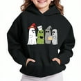 thumbnail image 1 of HOMADLES Hoodies for Teen Girls Casual Long Sleeve Shirts for Girls Loose Fit Solid Stretch Soft Hooded Sweatshirt Black 5 T, 1 of 4