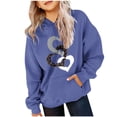 thumbnail image 1 of HOMADLES Hoodies for Teen Girls Graphic Cute Printing Girls Long Sleeve Hoodie Oversized Casual Soft Hooded Sweatshirt Dark Blue 11-12T, 1 of 5