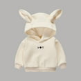 thumbnail image 1 of HOMADLES Hoodies for Toddler Girls Ear Girl's Hoodie Long Sleeve Sweatshirt Stretch Fashion Clothes for Girls Hooded Sweatshirt Beige 9 Months, 1 of 4