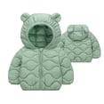 thumbnail image 1 of HOMADLES Kids Puffer Jacket Winter Windproof Hooded Ears Boys Parka Coat Warm Lightweight Jacket Outwear Green 2 T, 1 of 8