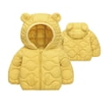 thumbnail image 1 of HOMADLES Kids Puffer Jacket Winter Windproof Hooded Ears Boys Parka Coat Warm Lightweight Jacket Outwear Yellow 3 T, 1 of 4